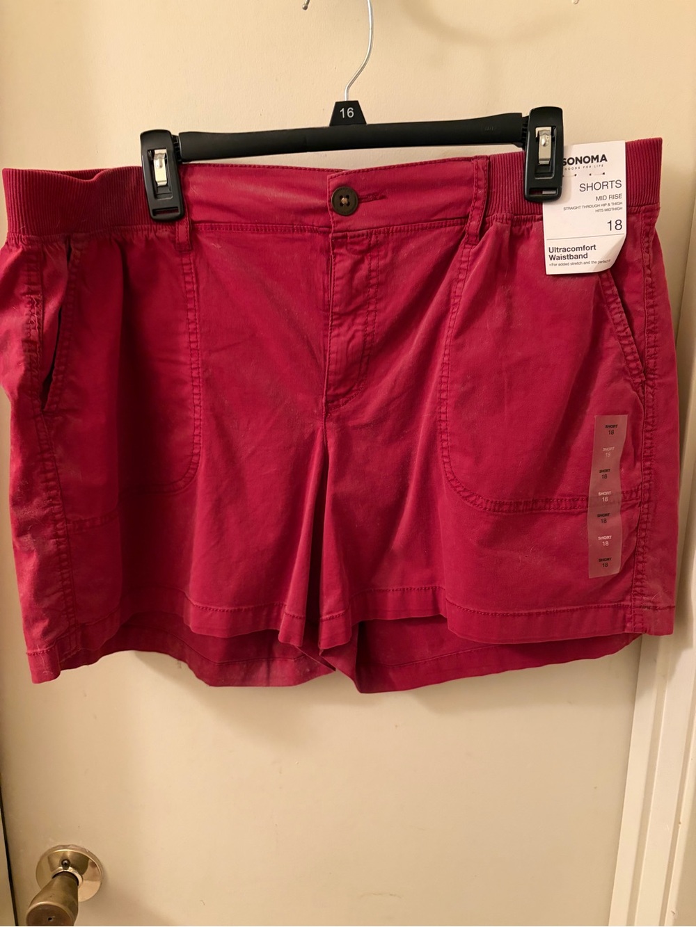 Sonoma Women’s Red Mid-Rise Shorts